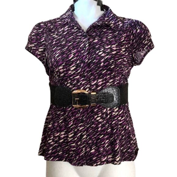 inc purple medium top with stretch belt - Picture 1 of 4